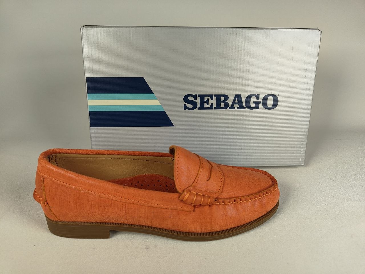Sebago Plaza – Orange Leather Boat Shoe