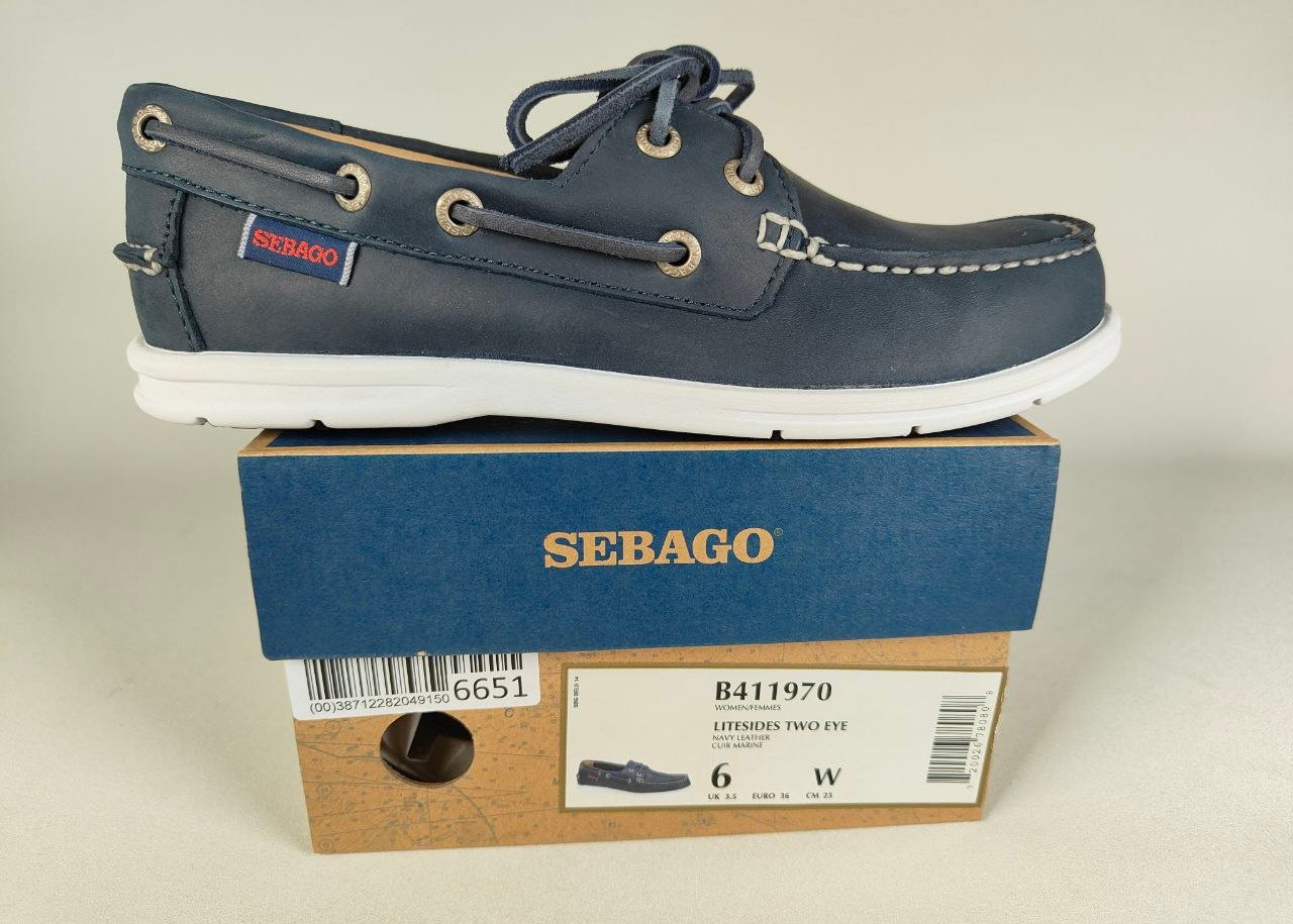 Sebago Litesite Two Eyes Navy Leather – Limited Edition